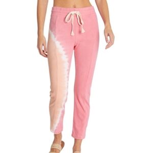 Wildfox Pink Tie-Dye Sherbert Wash Kara Women's Cropped Sweat Pants Size Small